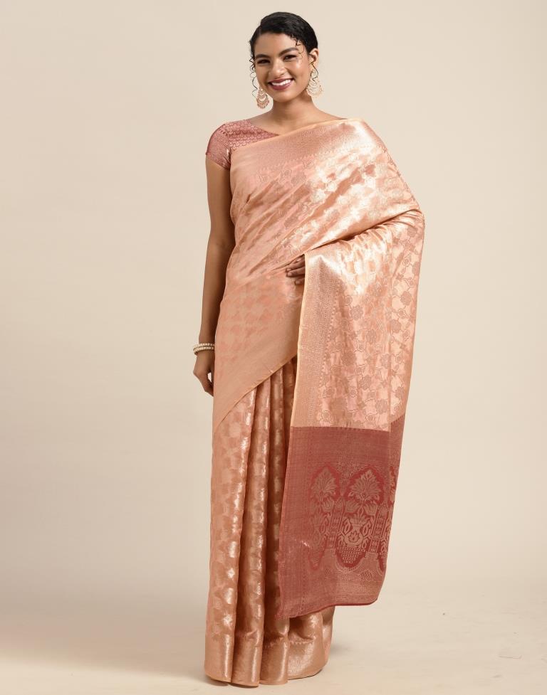 Peach Silk Saree | Sudathi