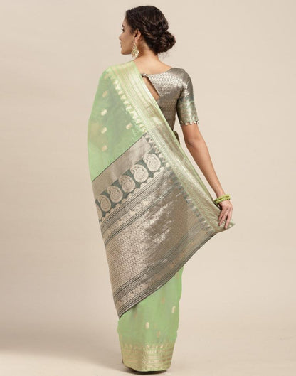 Pista Green Silk Saree | Leemboodi