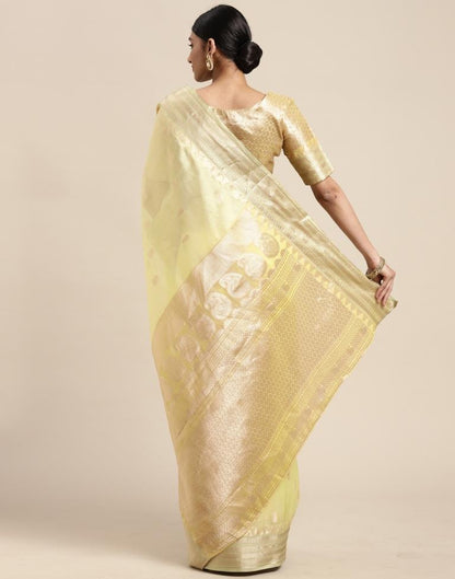 Light Yellow Silk Saree | Leemboodi