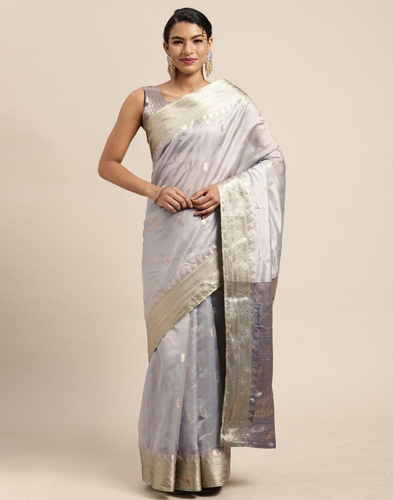 Grey Silk Saree | Leemboodi