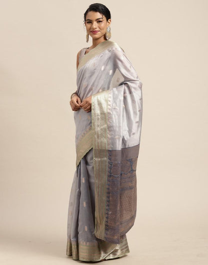 Grey Silk Saree | Leemboodi
