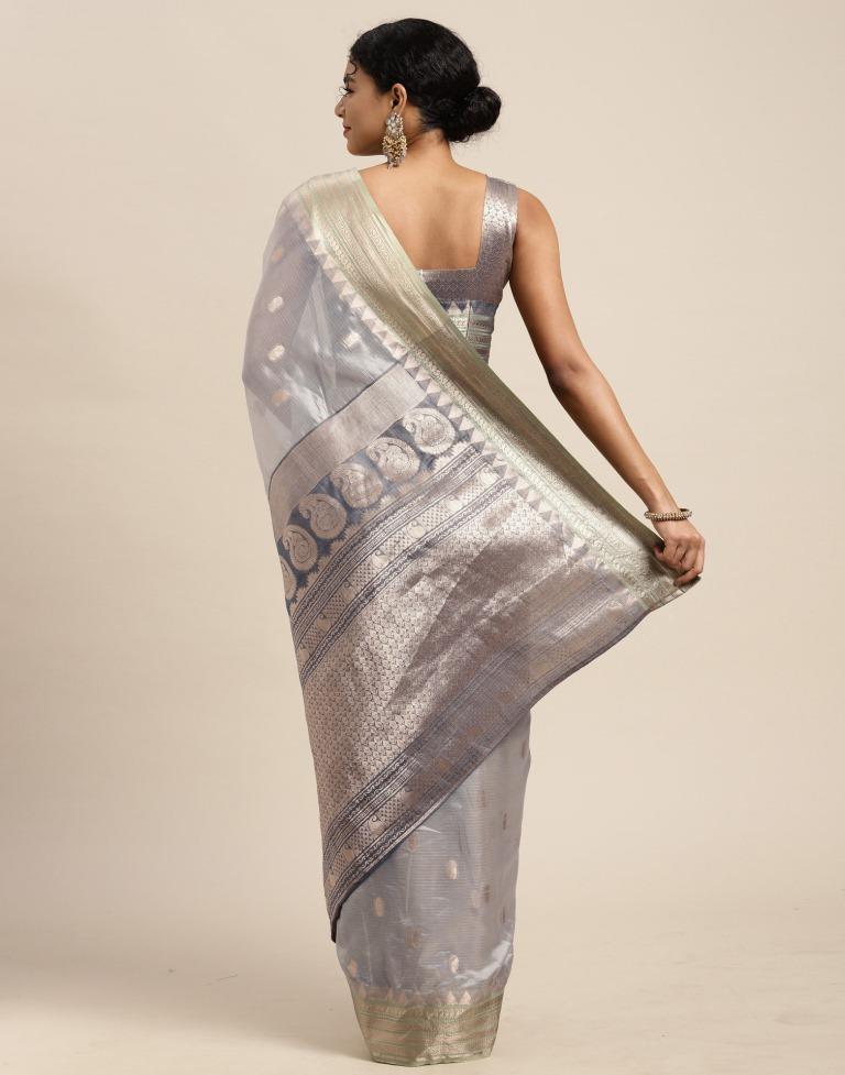 Grey Silk Saree | Leemboodi