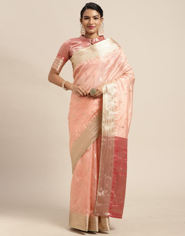 Peach Silk Saree | Leemboodi