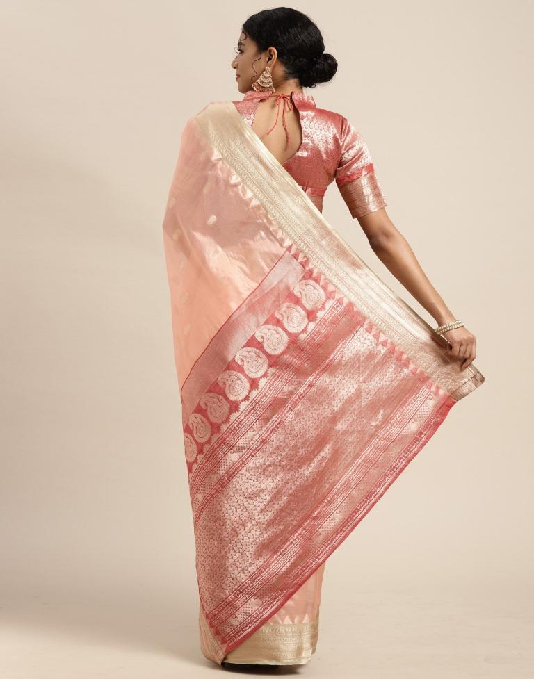 Peach Silk Saree | Leemboodi