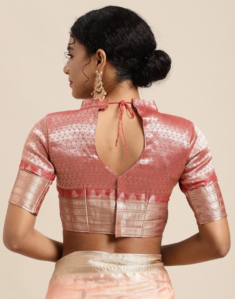 Peach Silk Saree | Leemboodi