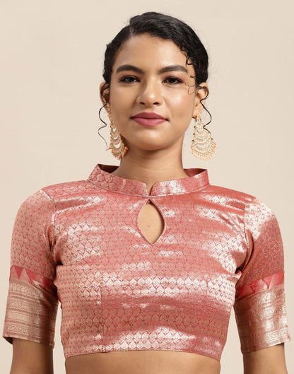 Peach Silk Saree | Leemboodi