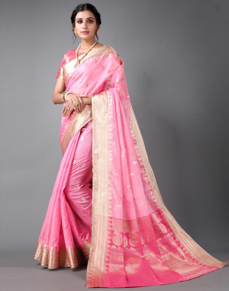 Rose Pink Silk Saree | Sudathi