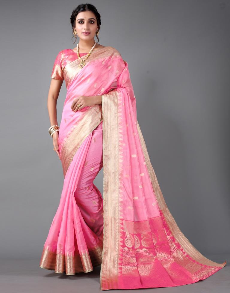 Rose Pink Silk Saree | Sudathi