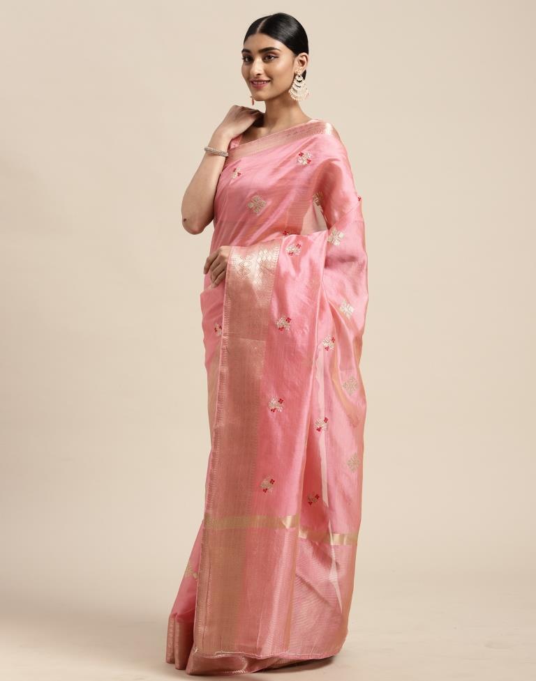 Light Pink Embroidery Saree | Sudathi