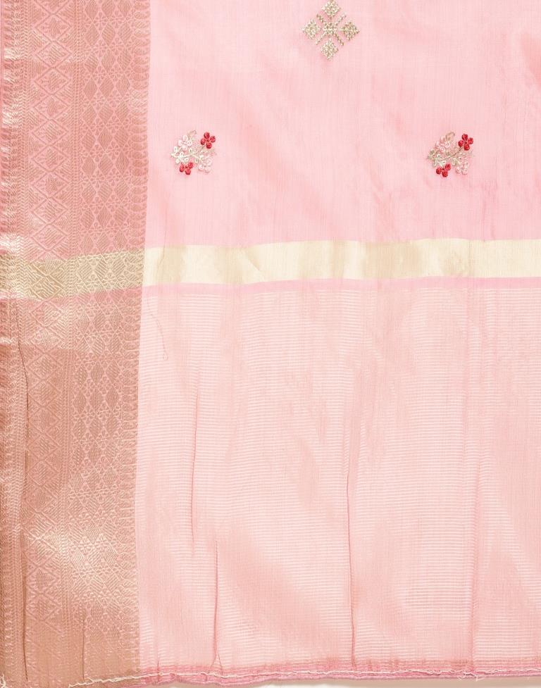 Light Pink Embroidery Saree | Sudathi