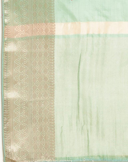 Mint Green Embroidery Saree | Sudathi