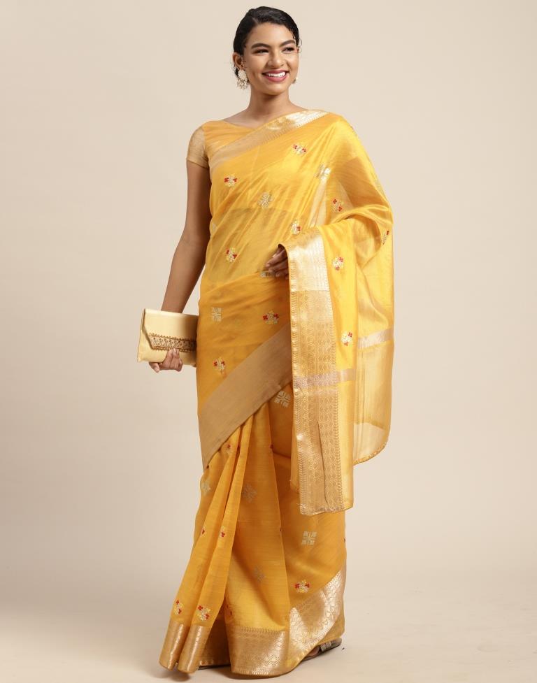 Yellow Embroidery Saree | Sudathi