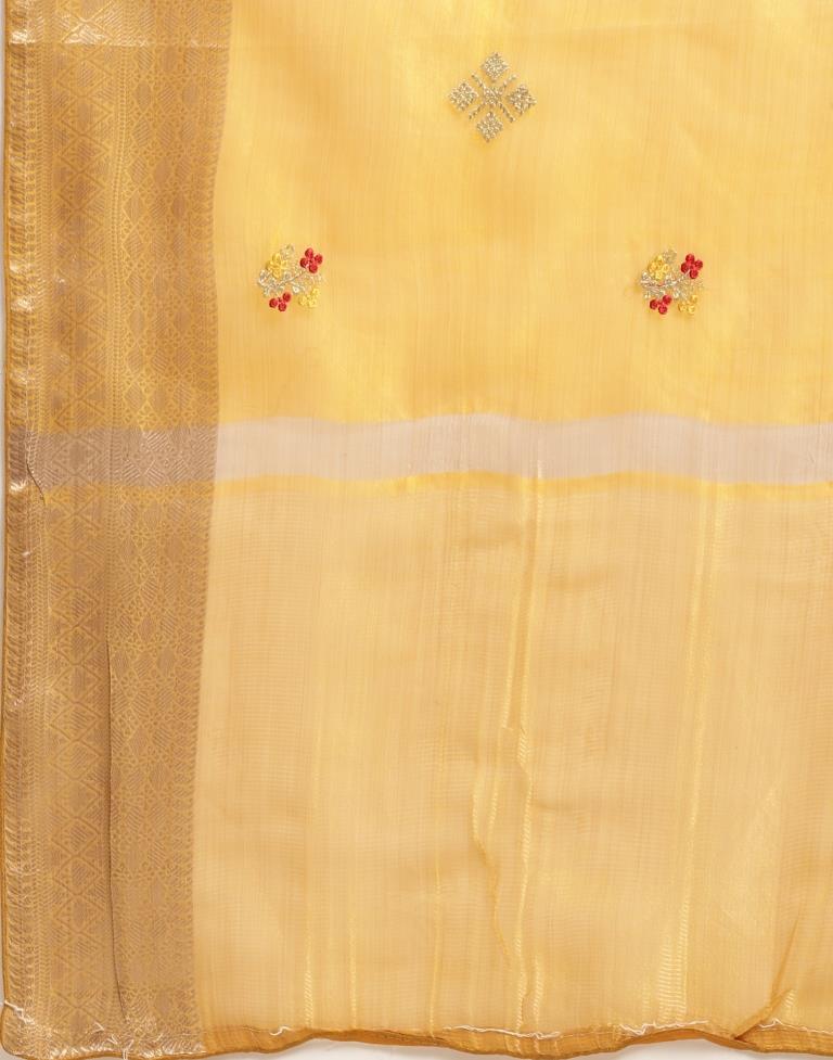 Yellow Embroidery Saree | Sudathi