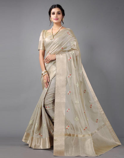 Beige Embroidery Saree | Sudathi