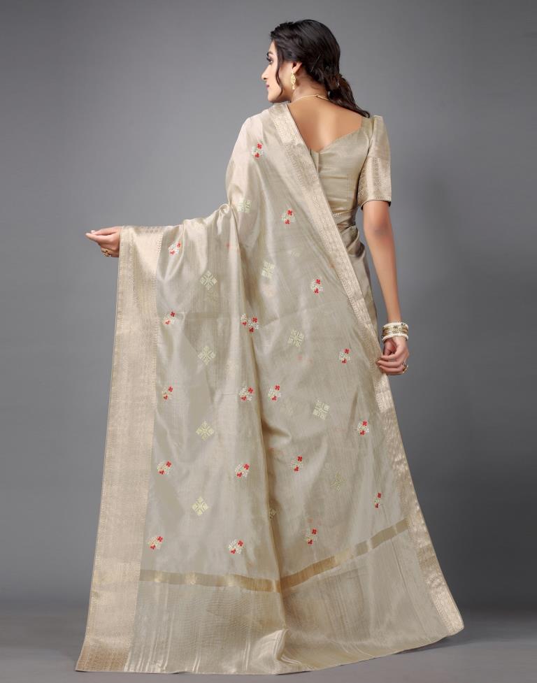 Beige Embroidery Saree | Sudathi
