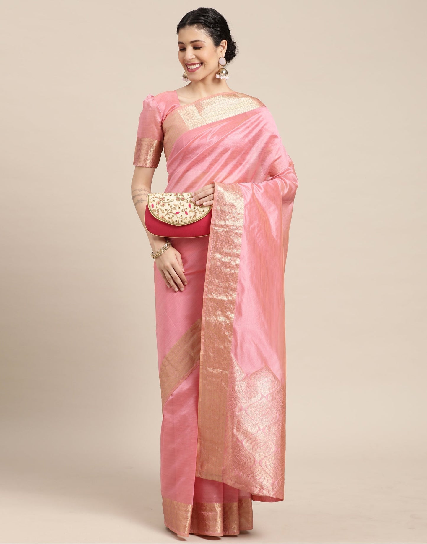 Light Pink Kanjivaram Silk Saree | Sudathi