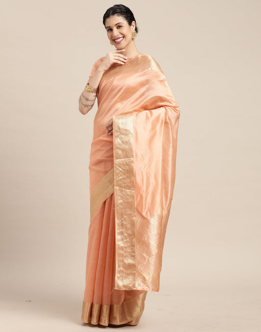 Peach Kanjivaram Silk Saree | Sudathi