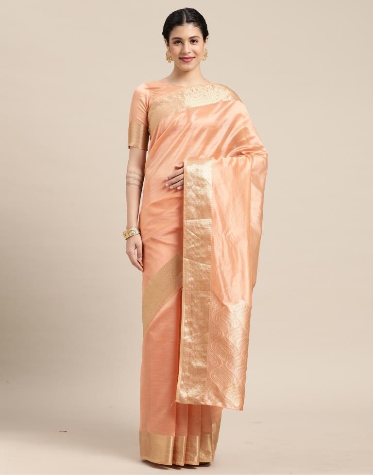 Peach Kanjivaram Silk Saree | Sudathi