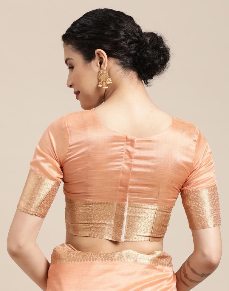 Peach Kanjivaram Silk Saree | Sudathi