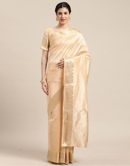 Cream Kanjivaram Silk Saree | Sudathi