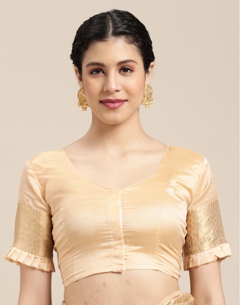 Cream Kanjivaram Silk Saree | Sudathi