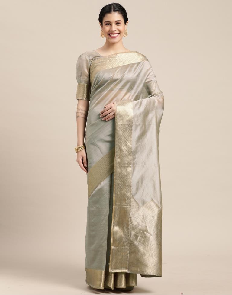 Grey Kanjivaram Silk Saree | Sudathi