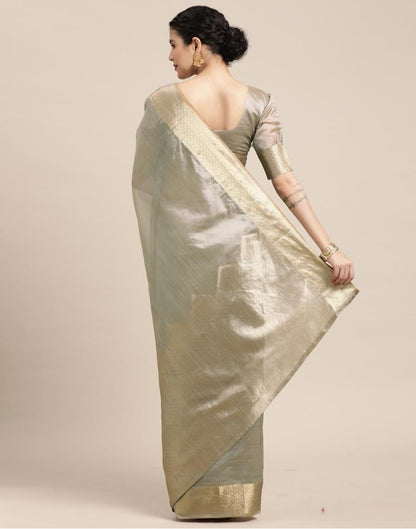 Grey Kanjivaram Silk Saree | Sudathi