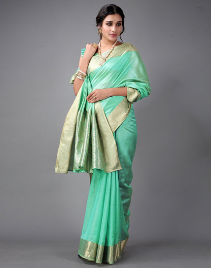 Mint Green Kanjivaram Silk Saree | Sudathi