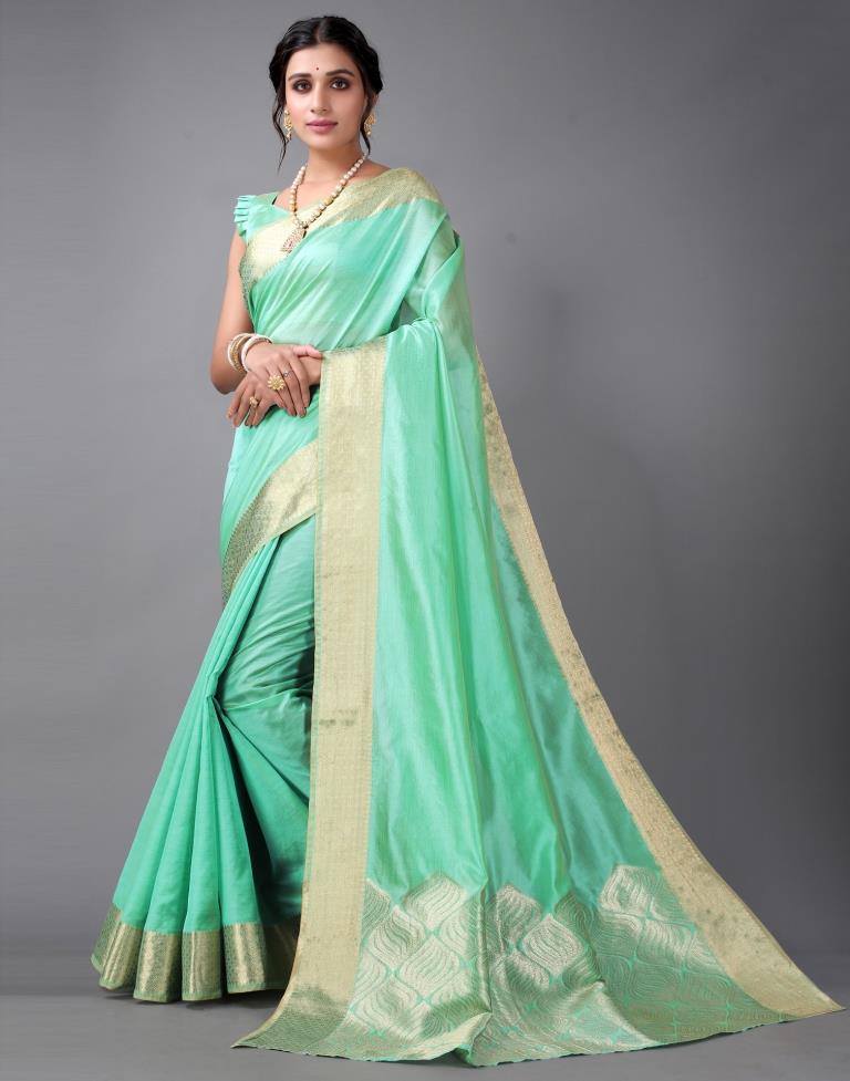 Mint Green Kanjivaram Silk Saree | Sudathi