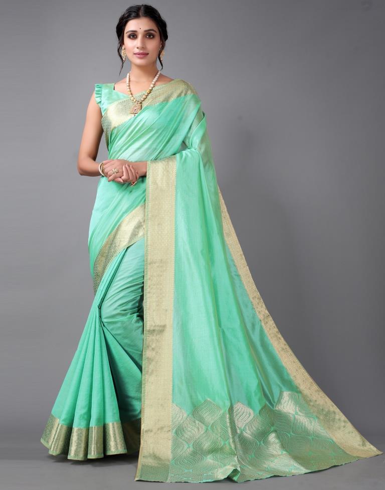 Mint Green Kanjivaram Silk Saree | Sudathi