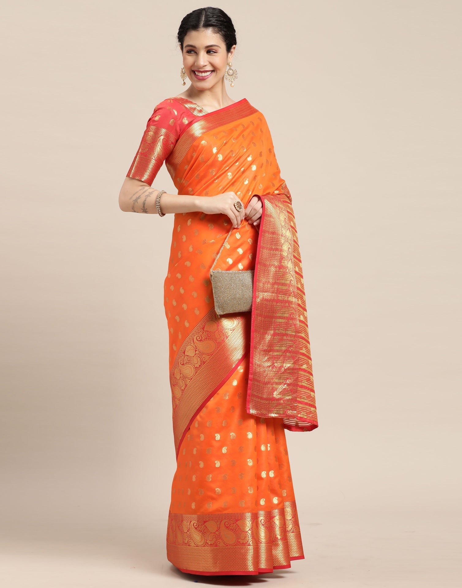Turmeric Yellow Banarasi Silk Saree | Sudathi
