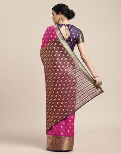 Hot Pink Banarasi Silk Saree | Sudathi