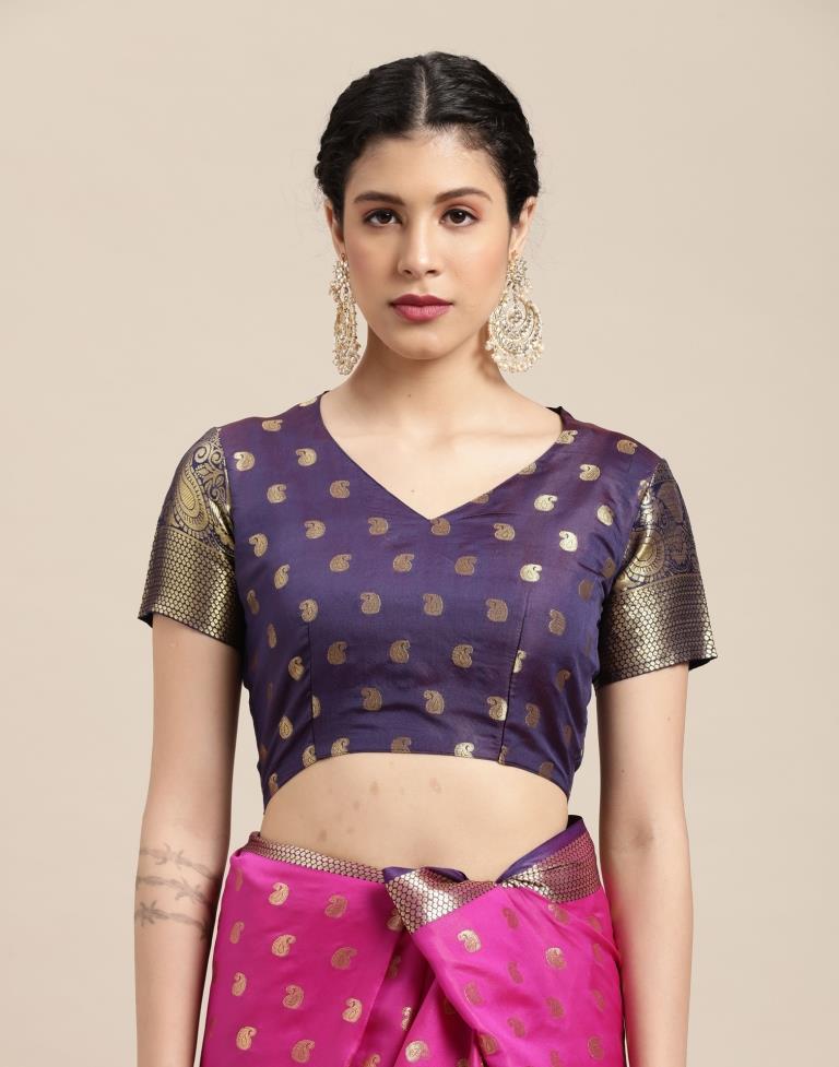 Hot Pink Banarasi Silk Saree | Sudathi