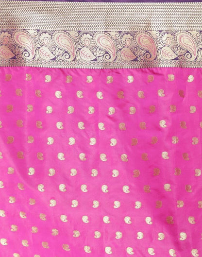Hot Pink Banarasi Silk Saree | Sudathi