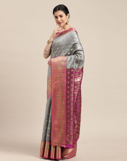 Grey Banarasi Silk Saree | Sudathi
