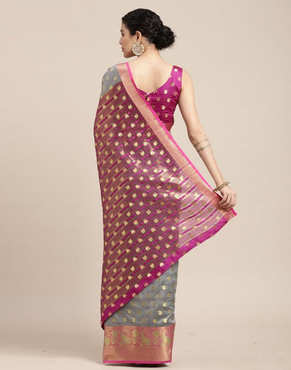 Grey Banarasi Silk Saree | Sudathi