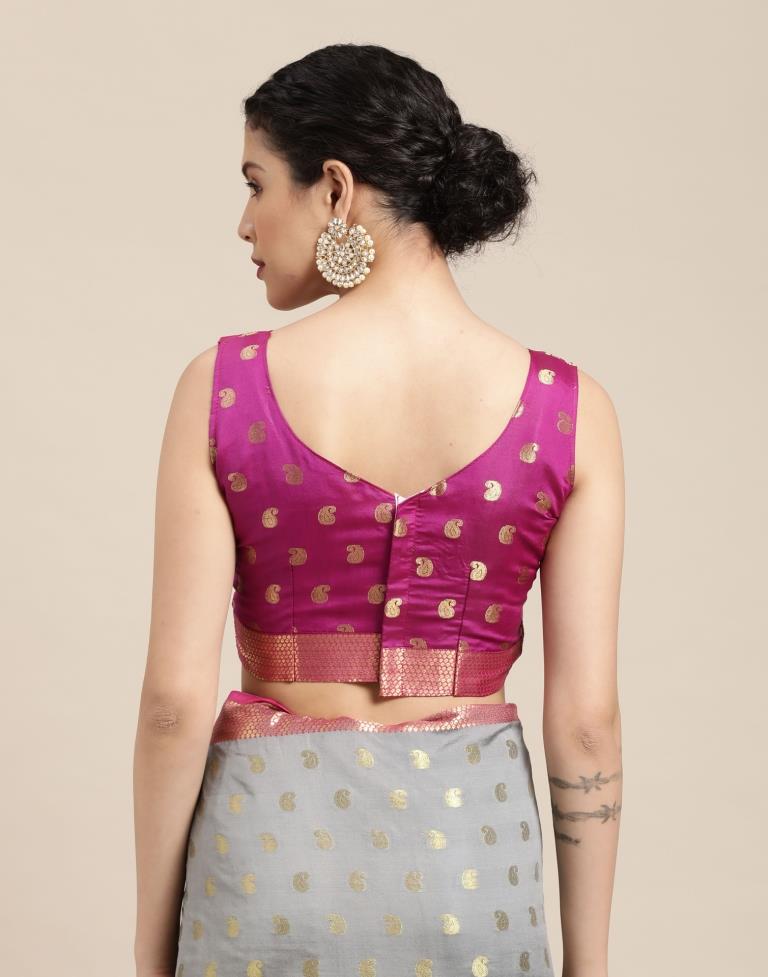 Grey Banarasi Silk Saree | Sudathi