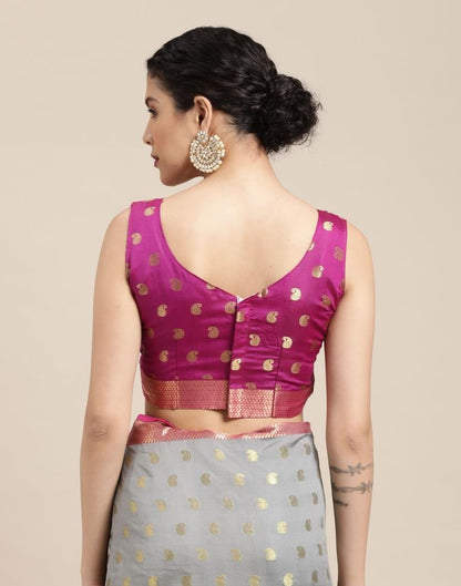 Grey Banarasi Silk Saree | Sudathi