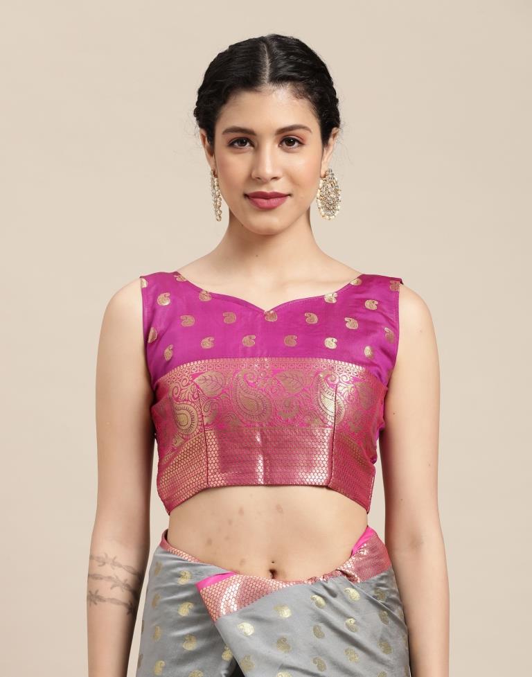 Grey Banarasi Silk Saree | Sudathi