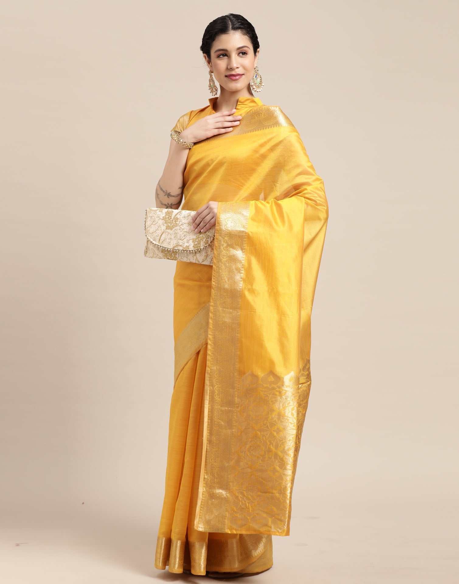 Yellow Kanjivaram Silk Saree | Sudathi