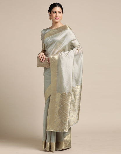 Grey Kanjivaram Silk Saree | Sudathi