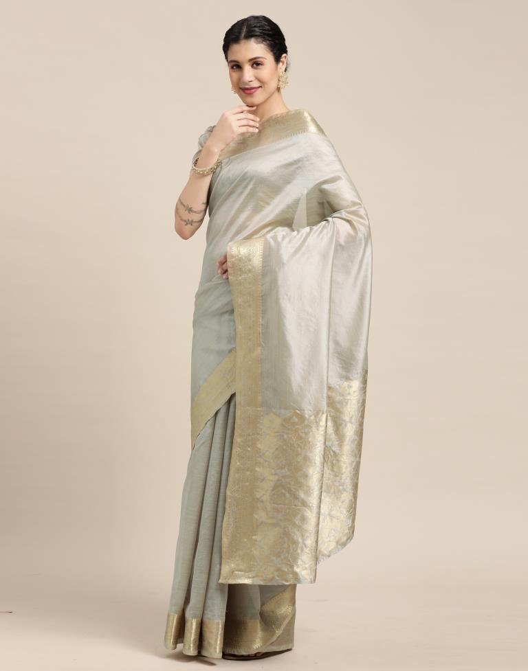 Grey Kanjivaram Silk Saree | Sudathi