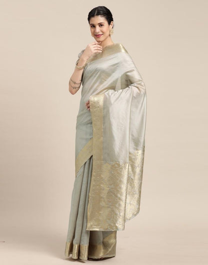 Grey Kanjivaram Silk Saree | Sudathi