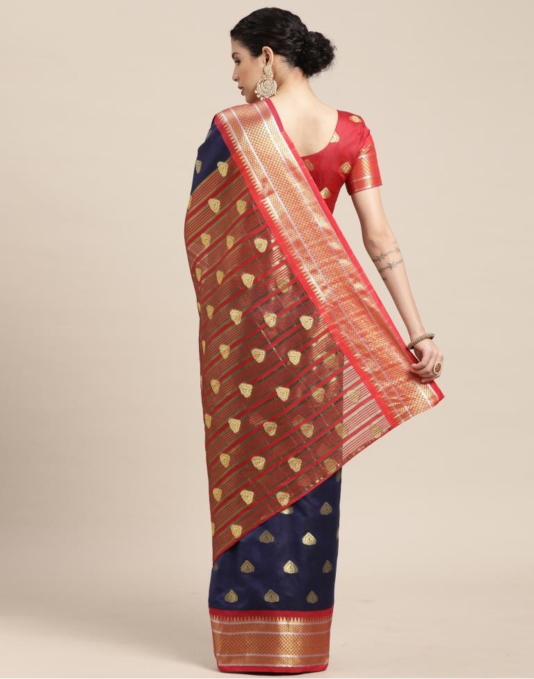 Navy Blue Silk Saree | Sudathi