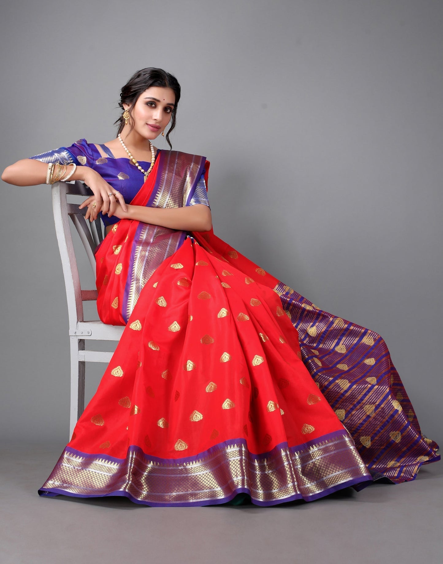 Red Banarasi Silk Saree | Sudathi