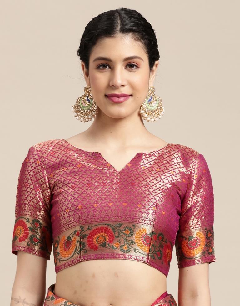 Pink Banarasi Silk Saree | Sudathi