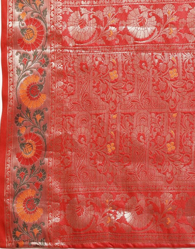 Orange Banarasi Silk Saree | Sudathi