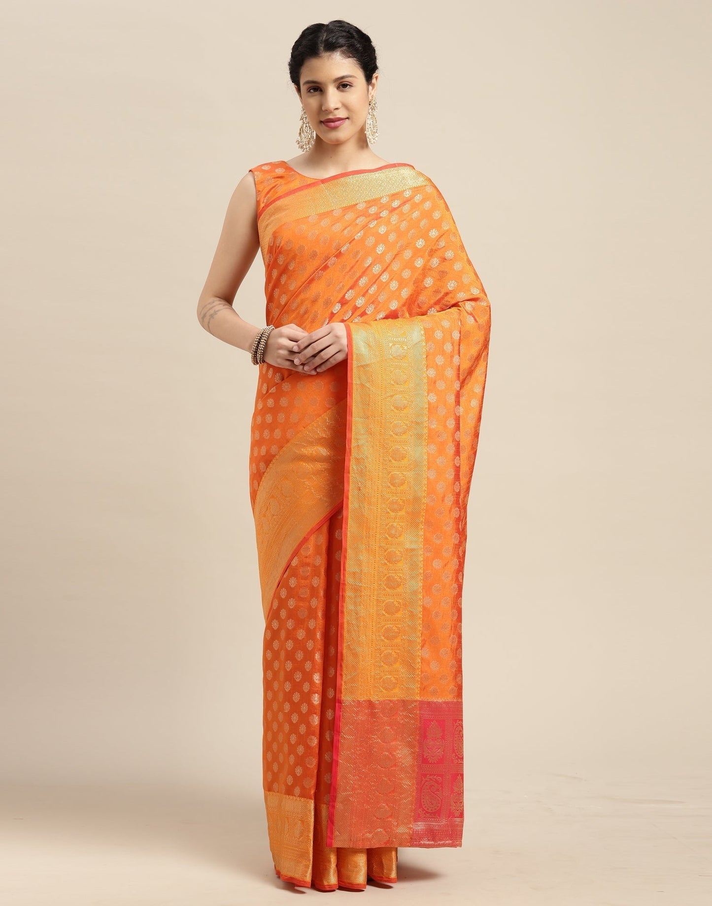 Orange Silk Saree | Sudathi
