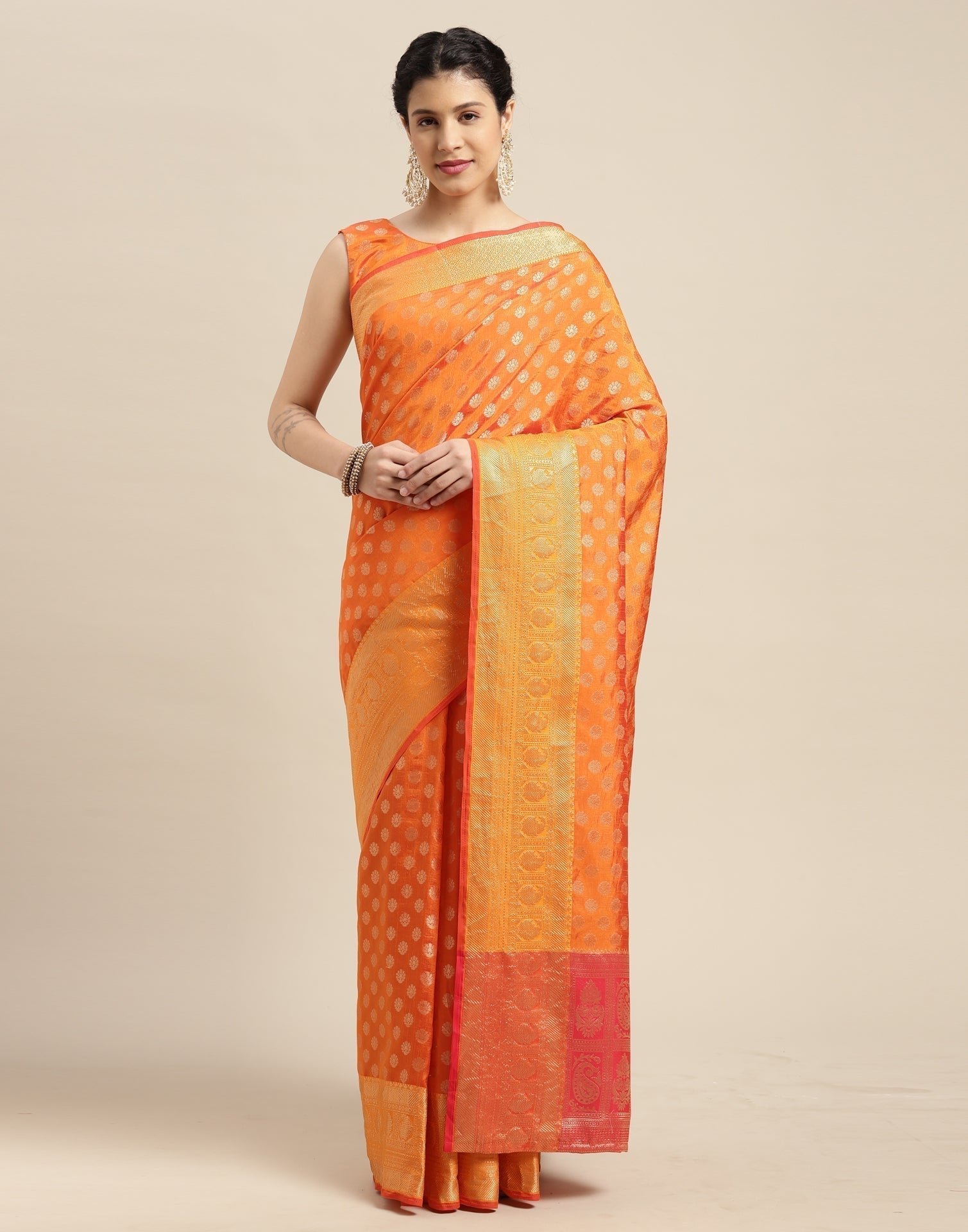 Orange Silk Saree | Sudathi