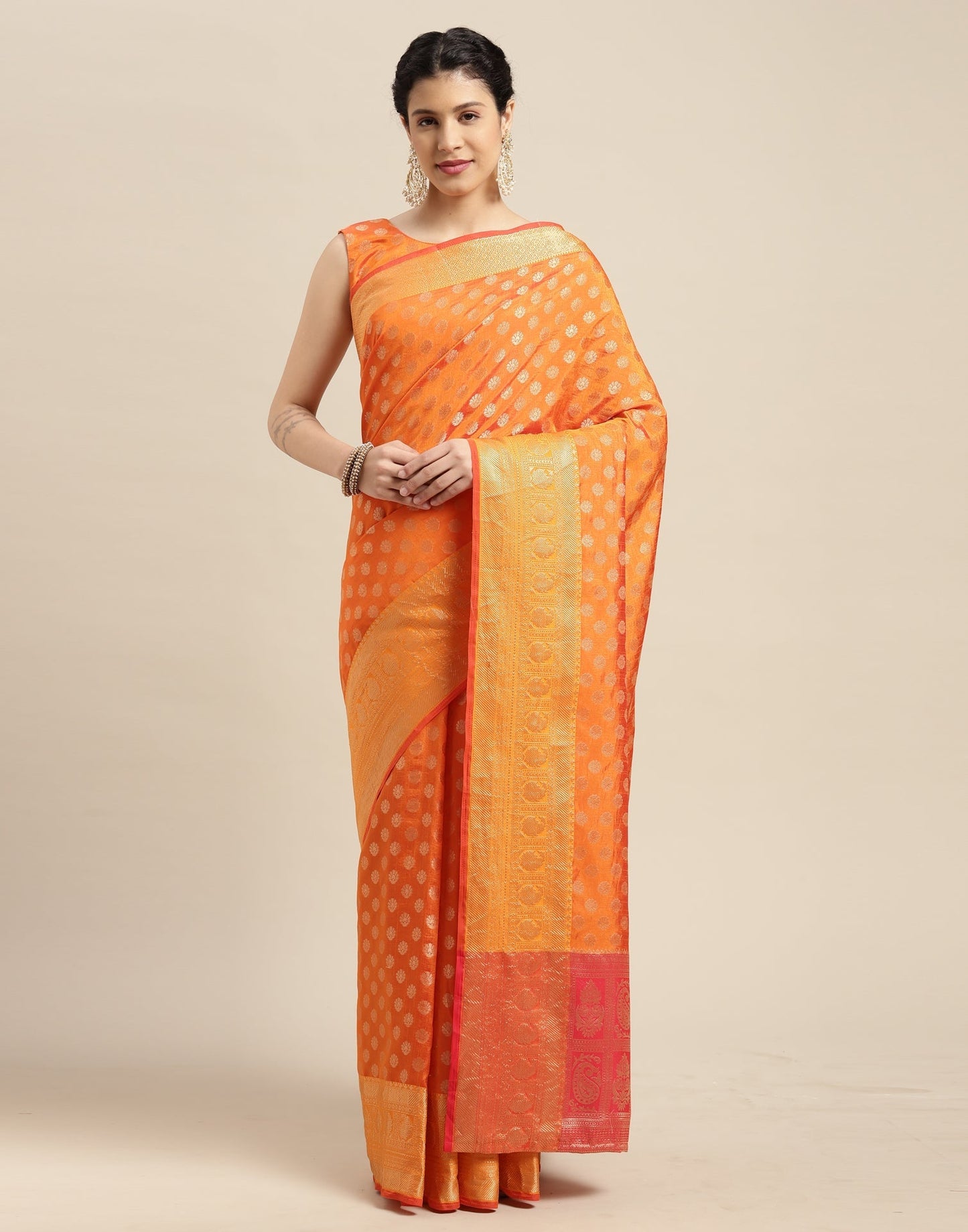 Orange Silk Saree | Sudathi